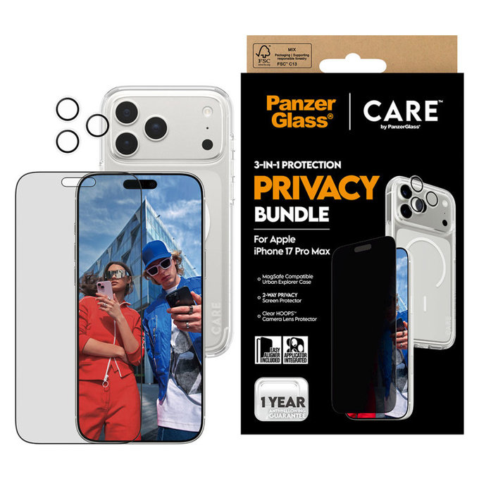 Bundle 3v1 Privacy pre iPhone 17 Pro Max, PanzerGlass
