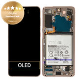 Samsung Galaxy S21 G991B - LCD Displej + Dotykové Sklo + Rám + Batéria - GH82-27254B Genuine Service Pack