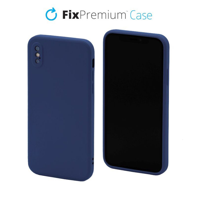FixPremium - Silikónové Puzdro pre iPhone X a XS, modrá