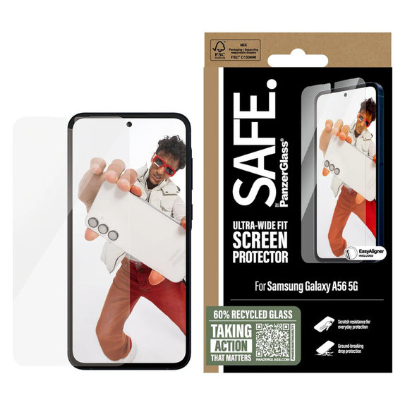 Tvrdené sklo UWF s aplikátorom pre Samsung Galaxy A56 5G, Číra, SAFE by PanzerGlass