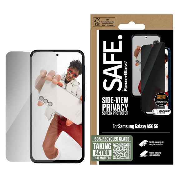 Tvrdené sklo UWF Privacy pre Samsung Galaxy A56 5G, Čierna, SAFE by PanzerGlass
