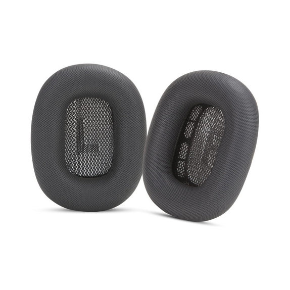 Náhradné Náušníky pre Apple AirPods Max, Pamäťová Pena + Koža, Čierne, 1 pár
