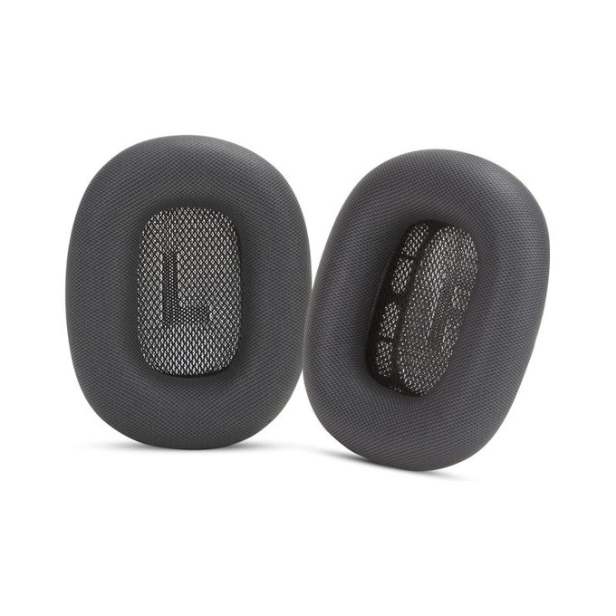 Náhradné Náušníky pre Apple AirPods Max, Pamäťová Pena + Koža, Čierne, 1 pár