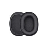 Náhradné Náušníky pre Audio-Technica ATH-MSR7, ATH-M50x, Pamäťová pena + Koža, Čierne, 1 pár