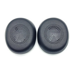 Náhradné Náušníky pre Jabra Evolve2 30, Pamäťová pena + PU Koža, Čierne, 1 pár