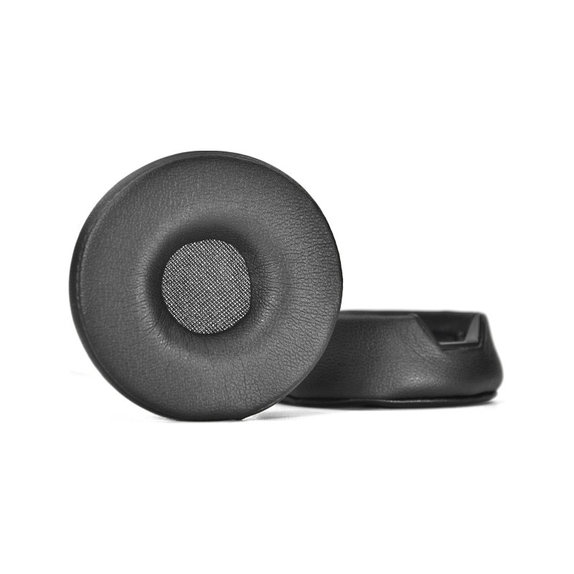 Náhradné Náušníky pre Jabra Engage 55, 65, 75 (Stereo), Pamäťová pena + Koža, Čierne, 1 pár