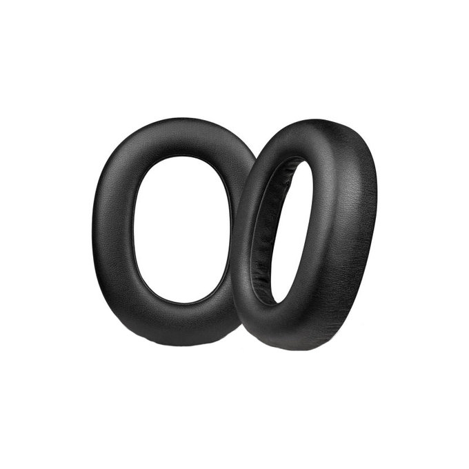 Náhradné Náušníky pre Jabra Elite 85H, Pamäťová pena + PU Koža, Čierne, 1 pár