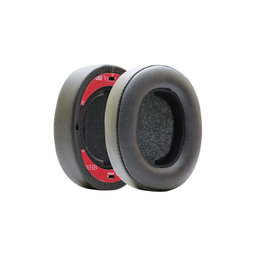 Náhradné Náušníky pre JBL Synchros E55BT, Pamäťová pena + PU Koža, Čierne, 1 pár