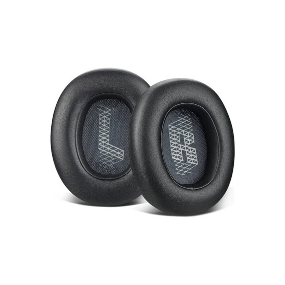 Náhradné Náušníky pre JBL Live 650BTNC, E65, Pamäťová pena + PU Koža, Čierne, 1 pár