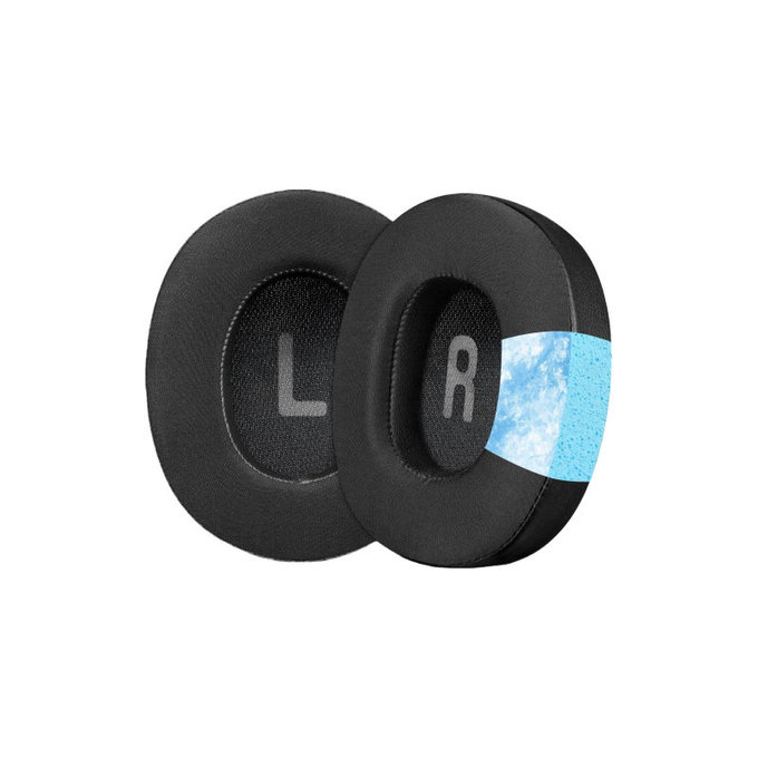 Náhradné Náušníky pre JBL Tune 700BT, 710BT, Pamäťová Pena + Koža + Textil, Čierne, Chladivý Gél, 1 pár