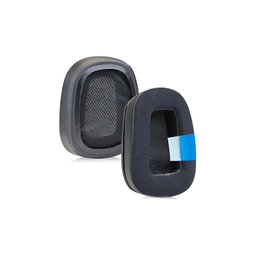 Náhradné Náušníky pre Logitech G633 Artemis, G933 Artemis, Pamäťová pena + Textil + Koža, Čierne, Chladivý Gél, 1 pár
