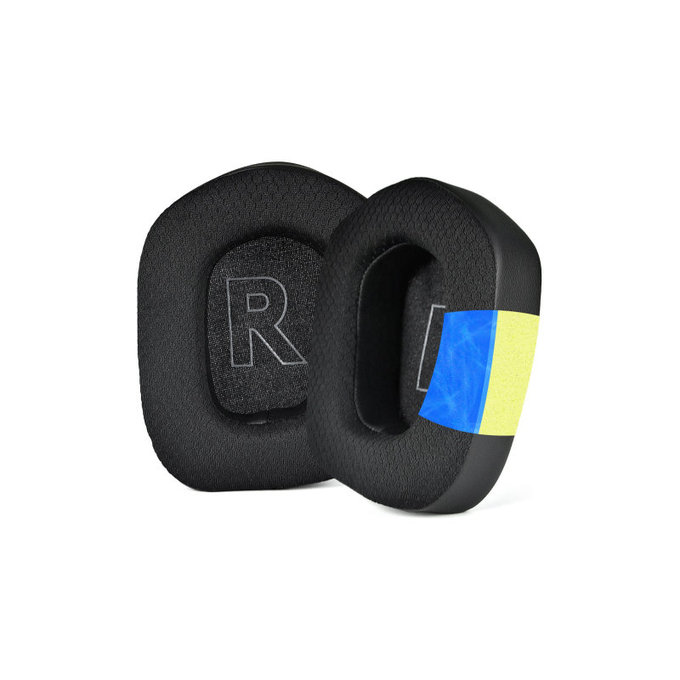 Náhradné Náušníky pre Logitech G733, Pamäťová pena + Textil + Koža, Čierne, Chladivý Gél, 1 pár
