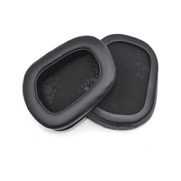 Náhradné Náušníky pre Logitech G633 Artemis, G933 Artemis, Pamäťová pena + PU Koža, Čierne, 1 pár