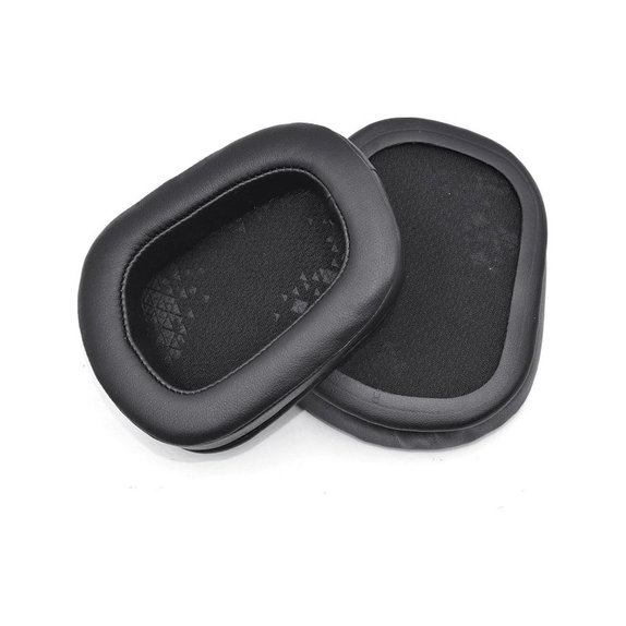 Náhradné Náušníky pre Logitech G633 Artemis, G933 Artemis, Pamäťová pena + PU Koža, Čierne, 1 pár
