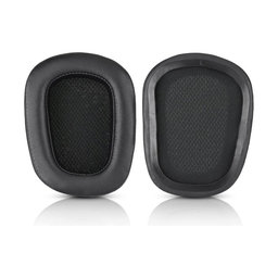 Náhradné Náušníky pre Logitech G633 Artemis, G933 Artemis, Pamäťová pena + Koža, Čierne, 1 pár