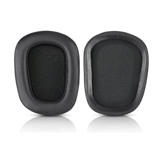 Náhradné Náušníky pre Logitech G633 Artemis, G933 Artemis, Pamäťová pena + Koža, Čierne, 1 pár