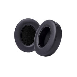 Náhradné Náušníky pre Beats Studio 2, 3, Pamäťová pena + Koža, Čierne, 1 pár