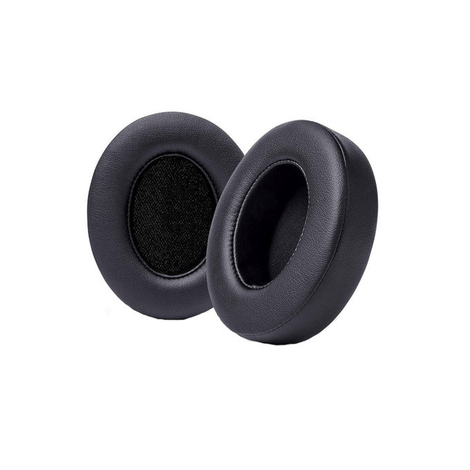 Náhradné Náušníky pre Beats Studio 2, 3, Pamäťová pena + Koža, Čierne, 1 pár