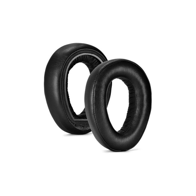 Náhradné Náušníky pre Sennheiser PXC550, PX550, Pamäťová pena + Koža, Čierne, 1 pár