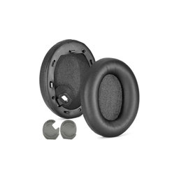 Náhradné Náušníky pre Sony WH-1000XM4, Pamäťová pena + Koža, Čierne, 1 pár