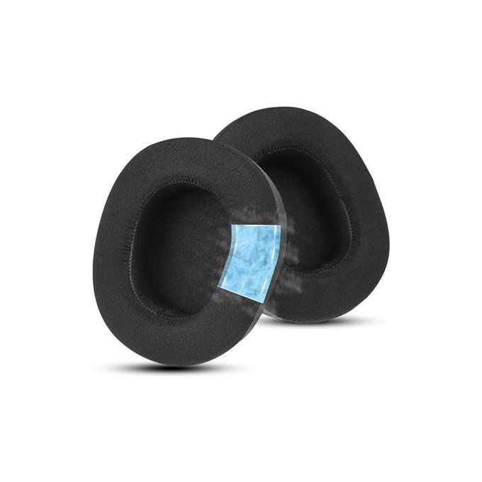 Náhradné Náušníky pre Steelseries Nova Pro, Pamäťová pena + Textil, Čierne, Chladivý Gél, 1 pár