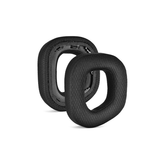 Náhradné Náušníky pre Corsair HS80, Pamäťová pena + Velúr, Čierne, 1 pár