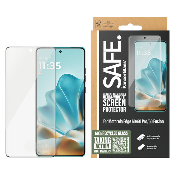 Tvrdené sklo UWF pre Motorola Edge 60/60 Pro/60 Fusion, Čierna, SAFE by PanzerGlass