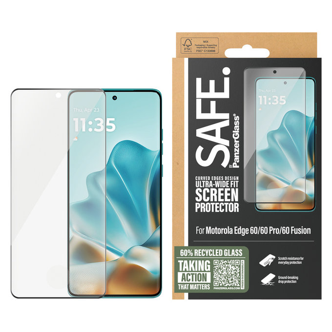 Tvrdené sklo UWF pre Motorola Edge 60/60 Pro/60 Fusion, Čierna, SAFE by PanzerGlass