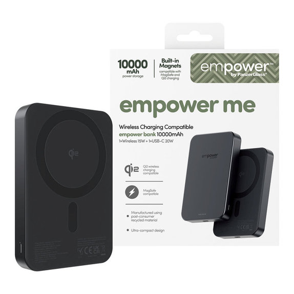 Bezdrôtová PowerBank 10000 mAh 20 W, kompatibilná s MagSafe, Qi2/USB-C, Vesmírna čierna, empower