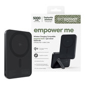 Bezdrôtová PowerBank 5000 mAh, s otočným stojanom 20 W, kompatibilná s MagSafe, Qi2/USB-C, Vesmírna čierna, empower
