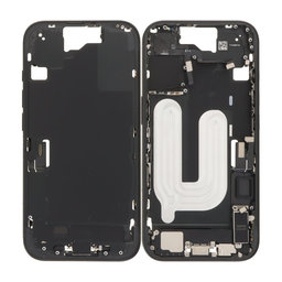 Apple iPhone 16 - Stredný Rám + Tlačidlá Zapínania, Hlasitosti a Kamery (Black)