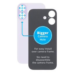 Apple iPhone 17 - Sklo Zadného Housingu so Zväčšeným Otvorom na Kameru (Lavender)