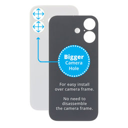 Apple iPhone 17 - Sklo Zadného Housingu so Zväčšeným Otvorom na Kameru (White)