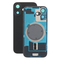 Apple iPhone 17 - Sklo Zadného Housingu + Sklíčko Kamery + Kovový Pliešok + Magsafe Magnet (Black)