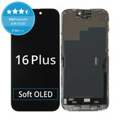 Displej Soft OLED pre iPhone 16 Plus - Dotykové sklo + Rám, DIAGNOSTIC