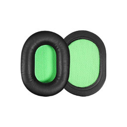 Náhradné Náušníky pre Razer Barracuda X, Pamäťová pena + PU Koža, Čierne, 1 pár