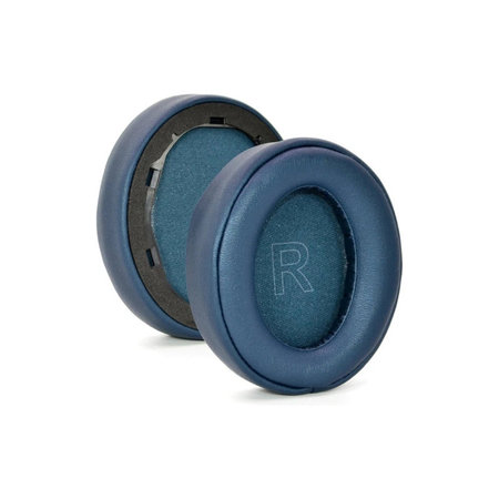 Náhradné Náušníky pre Anker Soundcore Life Q30, Q35, Pamäťová pena + PU Koža, Modré (šev), 1 pár