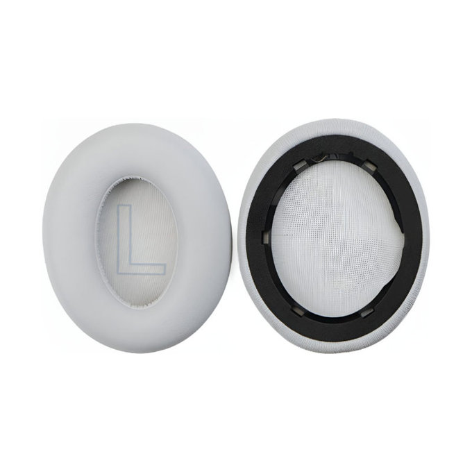 Náhradné Náušníky pre Anker Soundcore Life Q20, Pamäťová pena + PU Koža, Šedé, 1 pár