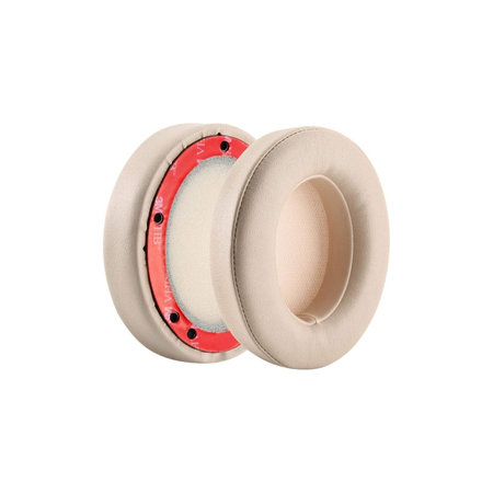 Náhradné Náušníky pre Beats Studio 2.0 a 3.0, Pamäťová pena + PU Koža, Béžové, 1 pár