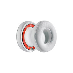 Náhradné Náušníky pre Beats Solo 4, Pamäťová pena + PU Koža, Biele, 1 pár