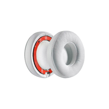 Náhradné Náušníky pre Beats Solo 4, Pamäťová pena + PU Koža, Biele, 1 pár