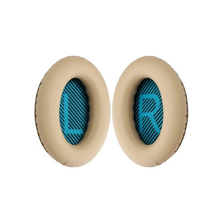 Náhradné Náušníky pre Bose QuietComfort 2, 15, 25 a 35, Pamäťová pena + PU Koža, Khaki, 1 pár
