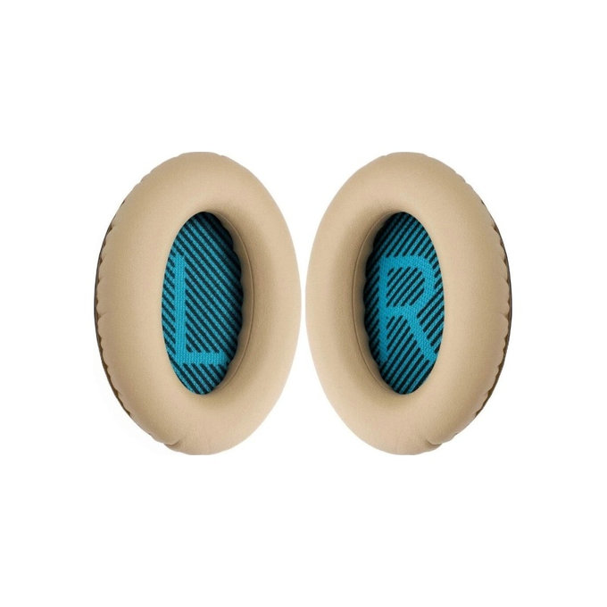 Náhradné Náušníky pre Bose QuietComfort 2, 15, 25 a 35, Pamäťová pena + PU Koža, Khaki, 1 pár