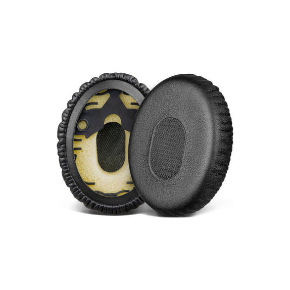Náhradné Náušníky pre Bose QuietComfort 3, OE/ON-EAR a OE1, Pamäťová pena + PU Koža, Čierne, 1 pár