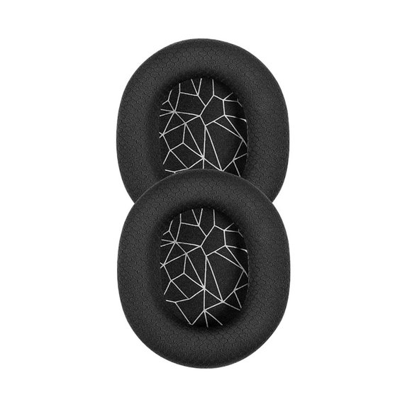 Náhradné Náušníky pre SteelSeries Arctis 3, 5, 7, 9 Pro, Pamäťová pena + Textil, Čierne / Biele, 1 pár