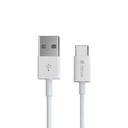 USB / USB-C kábel Smart, 2.1A, 2m, biela, Devia