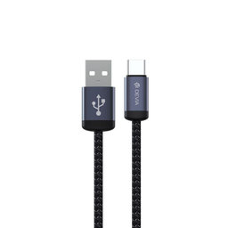 USB / USB-C kábel Gracious, 2.1A, 2m, čierna, Devia