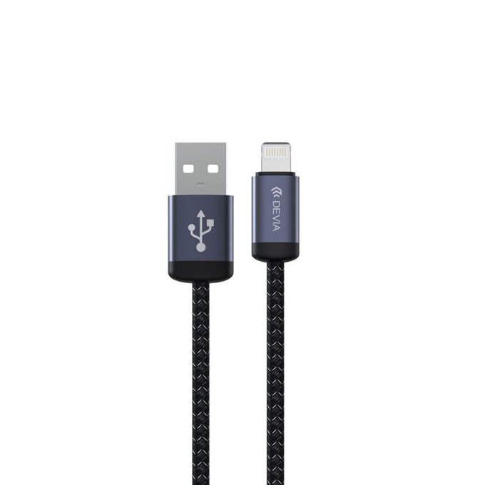 Lightning / USB kábel Gracious, 2,4A, 2m, čierna, Devia