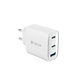 Nabíjací adaptér Extreme Speed, 2x USB-C + USB-A, PD 65W, biela, Devia
