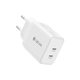 Nabíjací adaptér Ultra7, 2x USB-C, PD 45W, biela, Devia